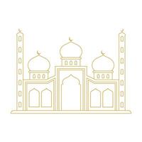 golden mosque architecture islamic design illustration vector