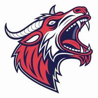 the head of a bull with its mouth open vector