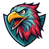 an eagle mascot head with a red and blue color scheme vector