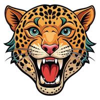 a jaguar head with its mouth open vector
