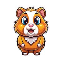 a cartoon hamster with big eyes and a big nose vector