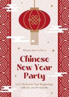 Chinese New Year Party Invitation Card template