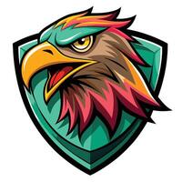 an eagle mascot head on a shield vector