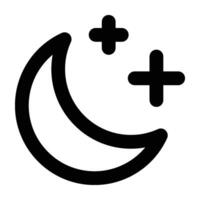 Crescent moon with stars icon on background. Night icon. Crescent moon icon. Minimalist style. vector