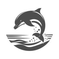 Dynamic dolphin silhouette perfect for marine-inspired artwork and underwater creative projects. vector