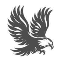 Striking eagle silhouette capturing power and grace for versatile design applications. vector