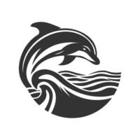 Dynamic dolphin silhouette perfect for marine-inspired artwork and underwater creative projects. vector