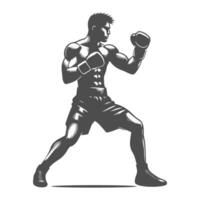 Action packed boxer silhouette design, ideal for combat sports, training, and fitness related projects. vector