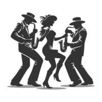 Expressive Cajun jig dancer silhouette showcasing the joy and rhythm of folk dance traditions. vector