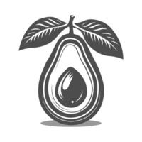 Fresh avocado silhouette design ideal for health-conscious and food-related projects. vector