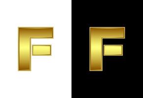 Initial alphabet F in gold color. Graphic alphabet symbol for corporate business identity vector