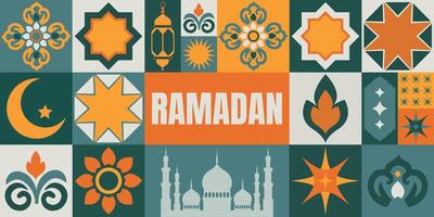 Ramadan. Islamic geometric pattern, card, background. vector