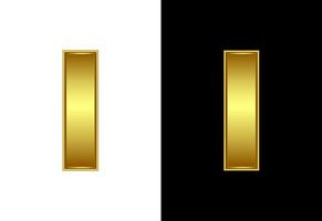 Initial alphabet I in gold color. Graphic alphabet symbol for corporate business identity vector