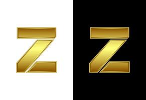 Initial alphabet Z in gold color. Graphic alphabet symbol for corporate business identity vector