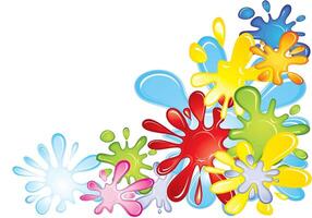 A lively collection of colorful paint splashes vector