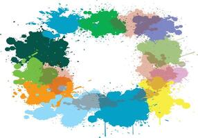 Abstract Circular Color Splash Frame vector