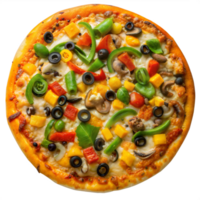 A pizza with vegetables on it png