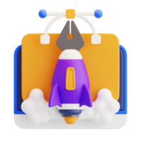 Design Launching 3D Illustration png