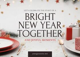 Grey Black New Year Dinner Dinner Invitation template