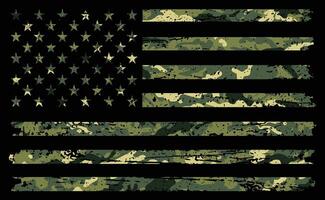 Military Camouflage. American Flag With Desert Camouflage vector