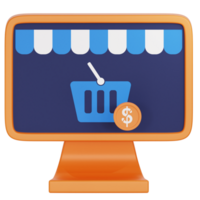 Ecomerce 3d icon. Payment icon 3d rendering png