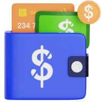 Wallet 3d icon. Payment icon 3d rendering png