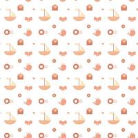 Sailboat and whale seamless pattern, pastel colored pattern, envelope, tied bow vector