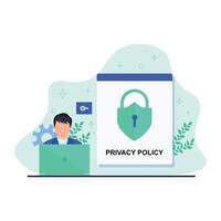 Personal data security, cyber data security online concept illustration, internet security or information privacy vector