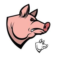 pig head. Design element for logo, label, emblem, sign, badge. illustration. vector