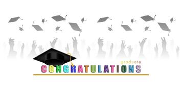 throw a graduation cap Congratulations on your successful graduation. vector