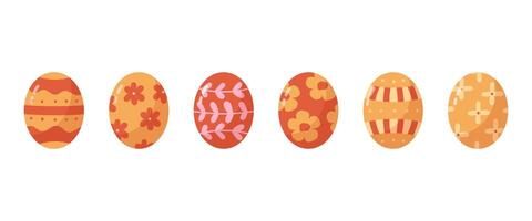 Easter egg set with ornaments. Happy Easter vector