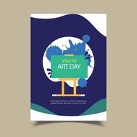 Flat world art day background template illustration vector