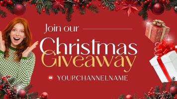 Christmas Giveaway Youtube  Influencer Thumbnail template