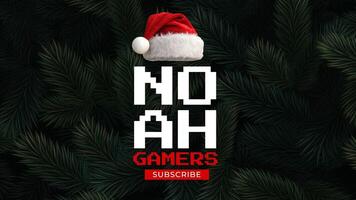 Dark Green Leave Christmas Gamers Youtube Banner template