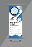 Modern business roll-up banner design and creative unique banner vector