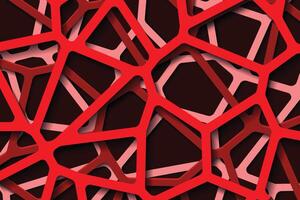 Red Abstract Voronoi Cell 3D geometric background vector