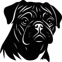 captivating Black silhouette of pug head vector