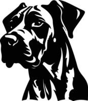 captivating Black silhouette of great Dane head vector