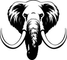 precious Black silhouette of mammoth head vector