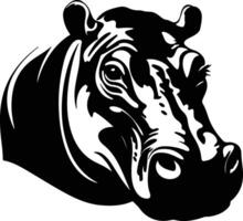 precious Black silhouette of hippo head vector