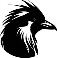 cuddly Black silhouette of rockhopper penguin head vector