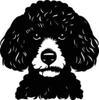 charming Black silhouette of poodle head vector