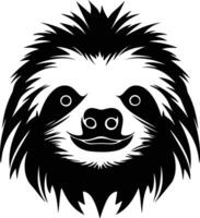 sweet Black silhouette of three-toed sloth head vector