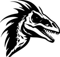 cuddly Black silhouette of Deinonychus head vector