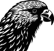 adorable Black silhouette of kakapo head vector