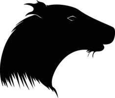 heartwarming Black silhouette of capybera head vector