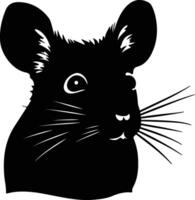 captivating Black silhouette of mouse head vector