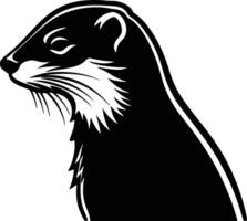 charming Black silhouette of mongoose head vector