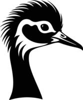 graceful Black silhouette of common rhea head vector