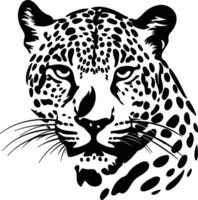 captivating Black silhouette of leopard head vector
